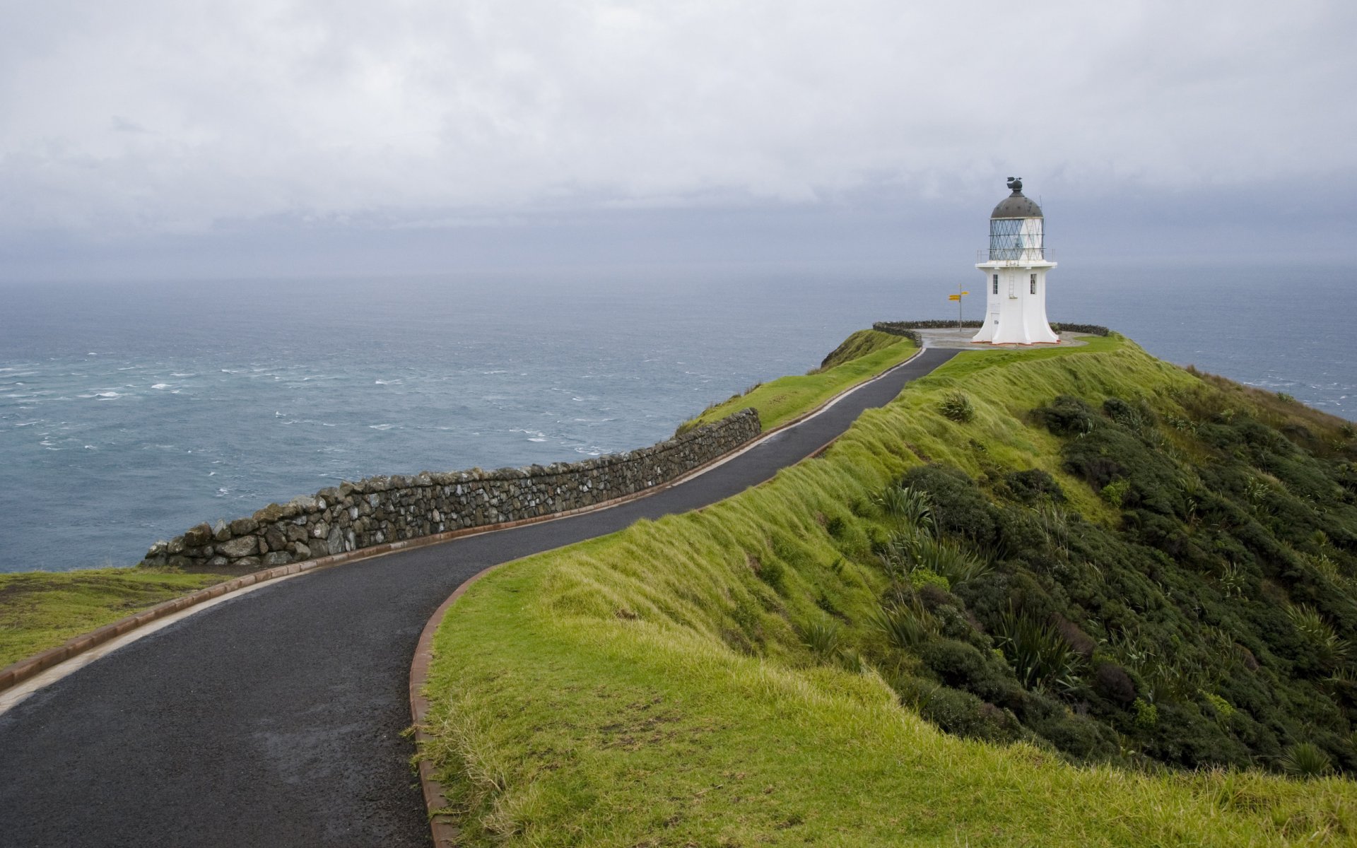 lighthouses landscapes grass roads road path