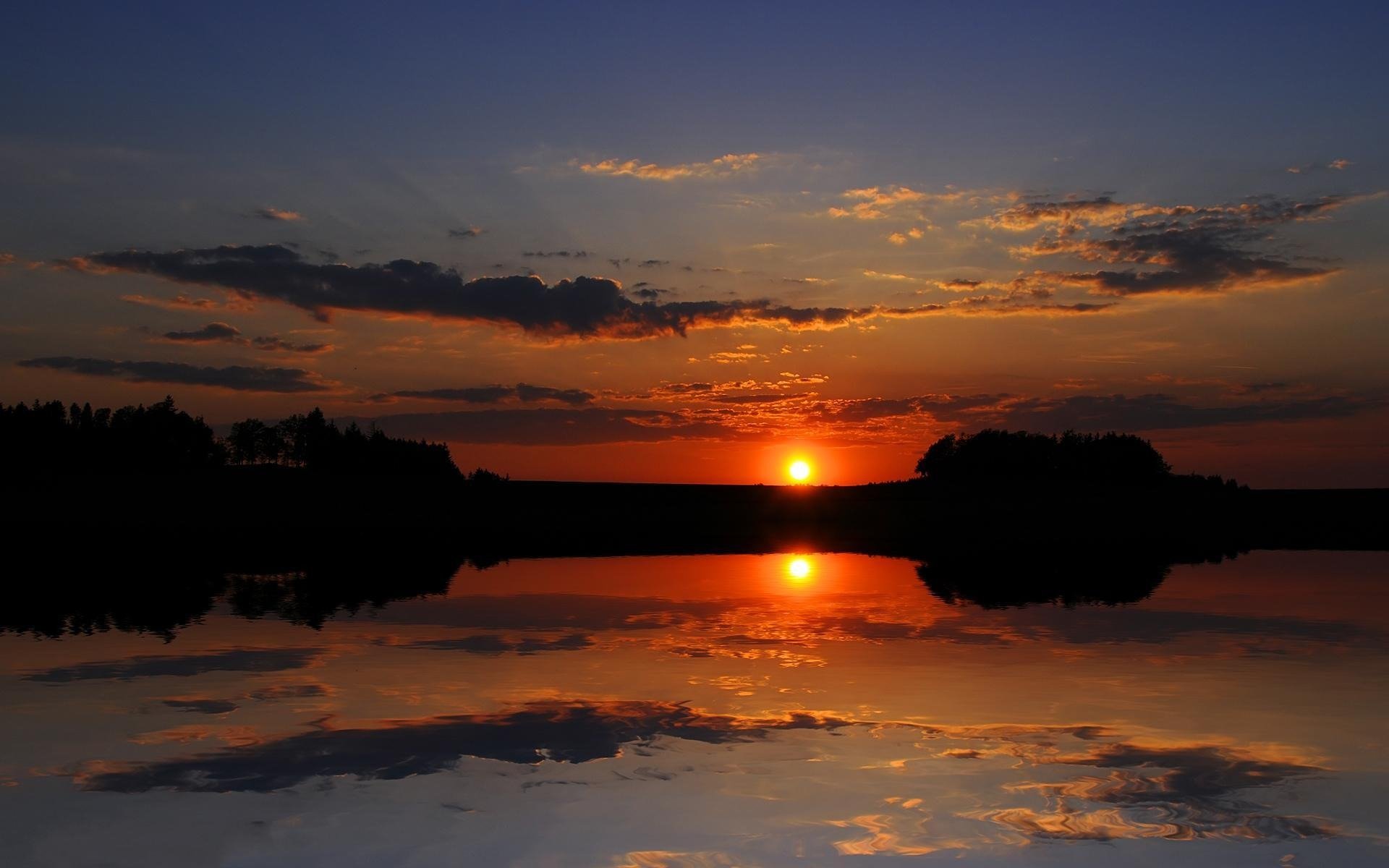 landschaften sonnenuntergang see cumulus-oblocks