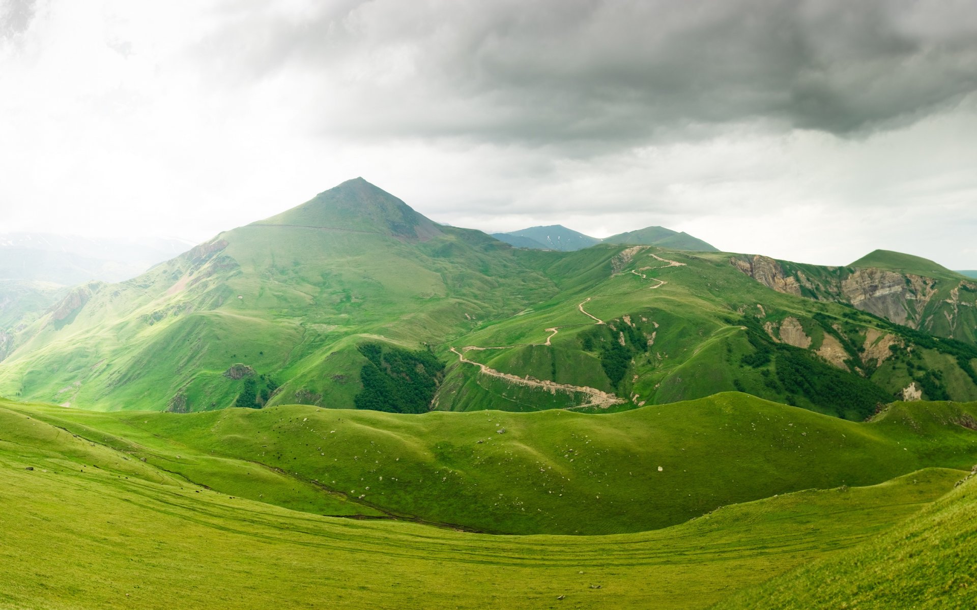 nature green hills storm cloud