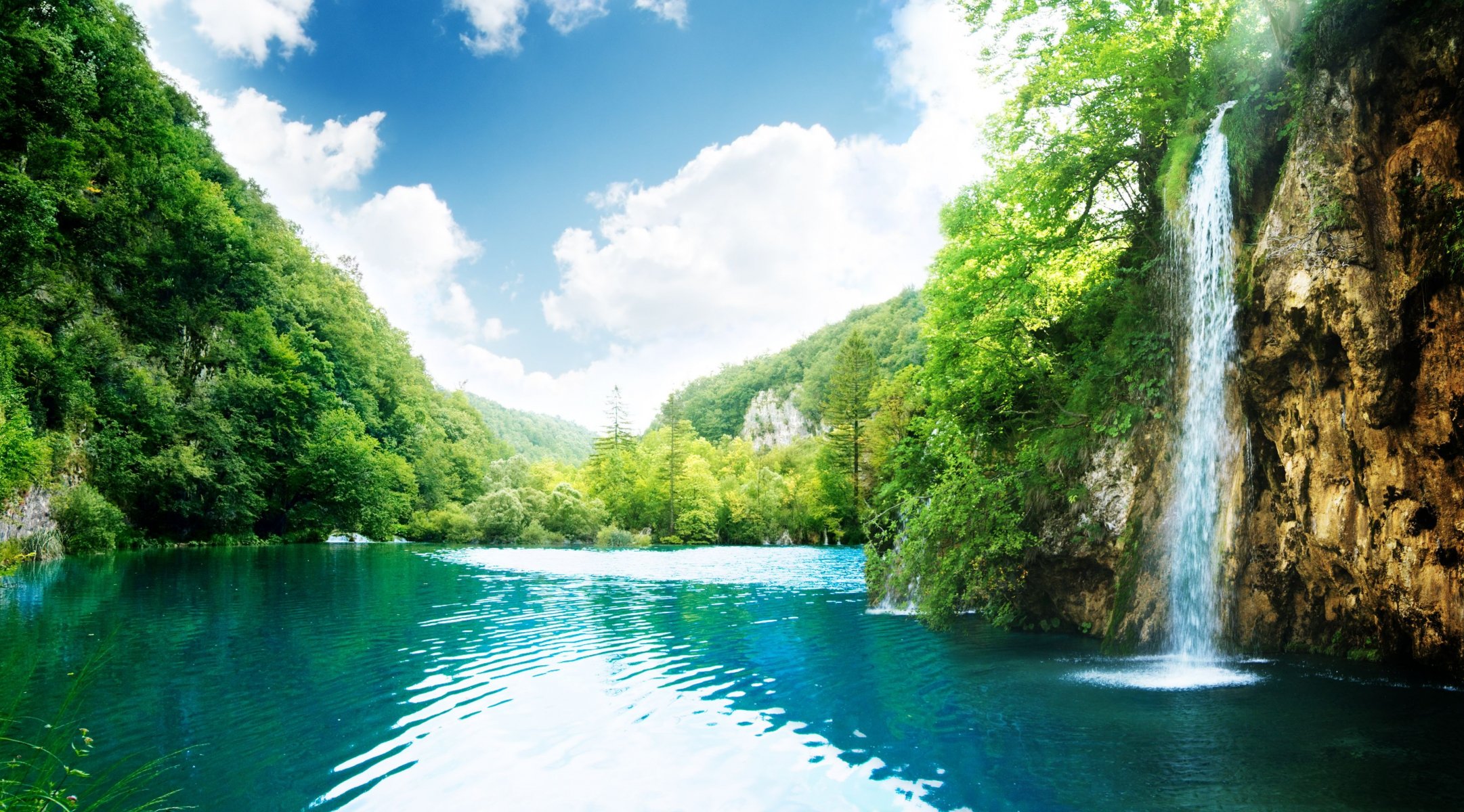 perfect waterfall heavenly place mountain waterfall blue lagoon