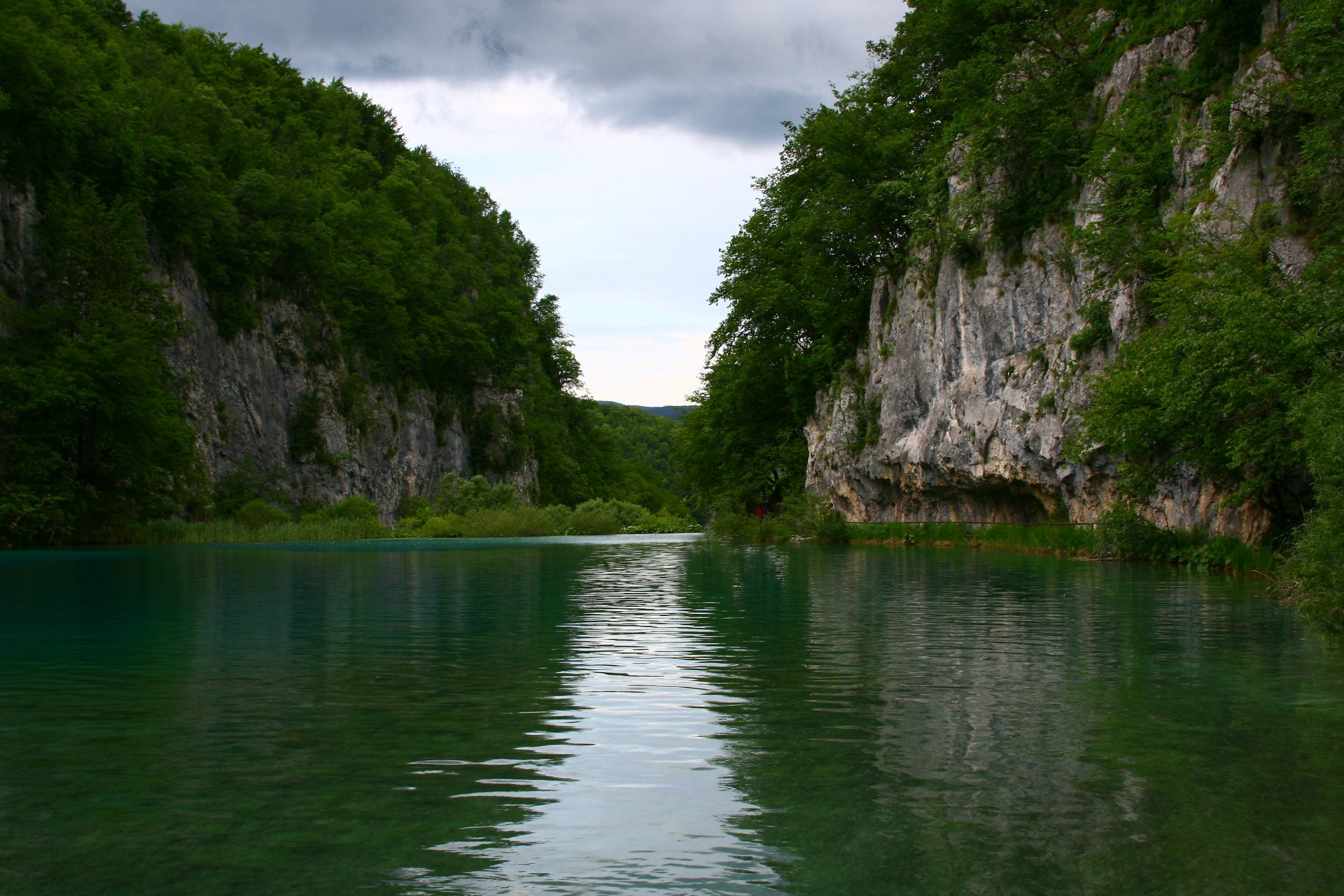 nature paysage lac rochers arbres ciel