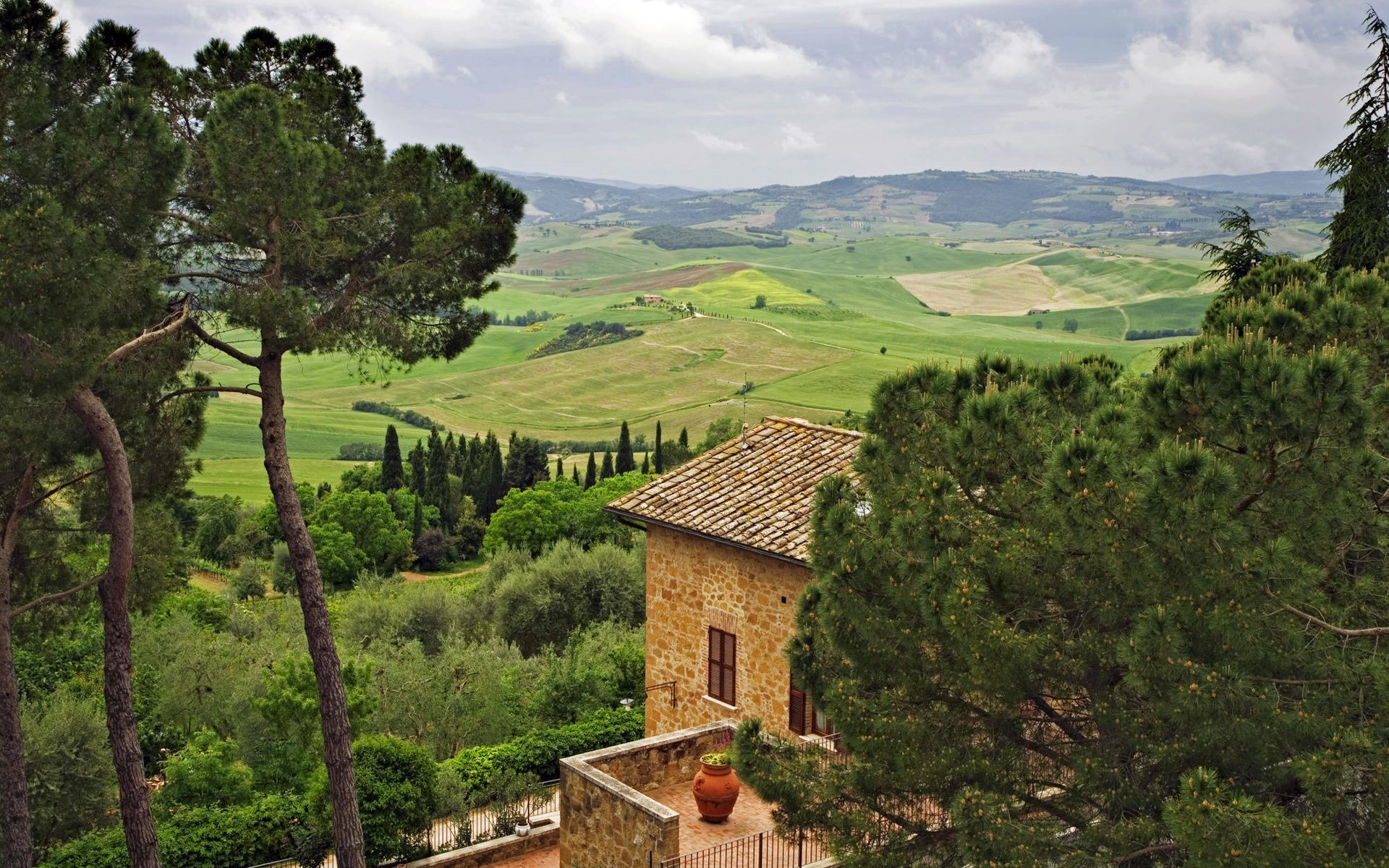 italia casa cielo alberi colline