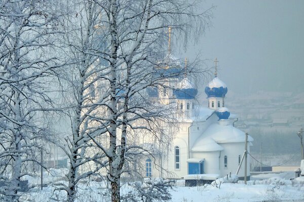 Natura invernale sullo sfondo della Chiesa