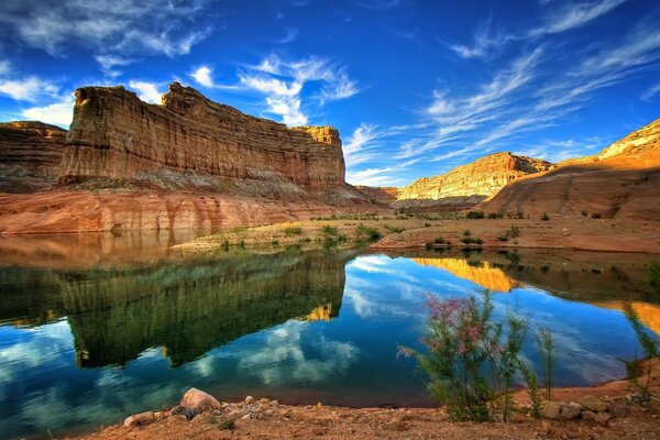 Lake in the mountains. Beautiful landscape in the mountains