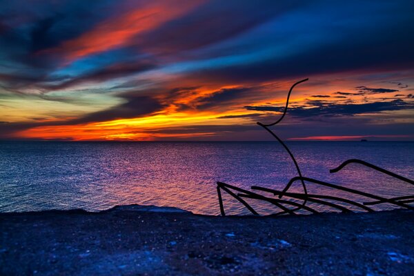 Fantástico cielo. Ocaso