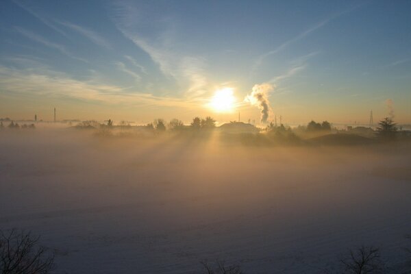 Morning at dawn in the remote wilderness