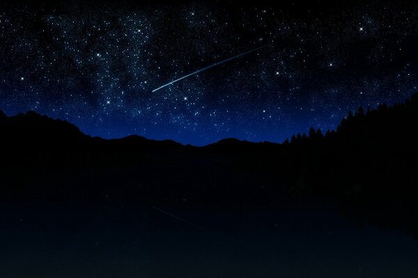 Night sky and shooting stars