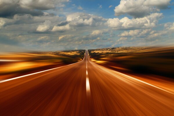 The high-speed highway takes you into the distance