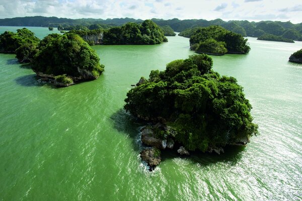 Wyspy i woda wszędzie zieleń i ląd