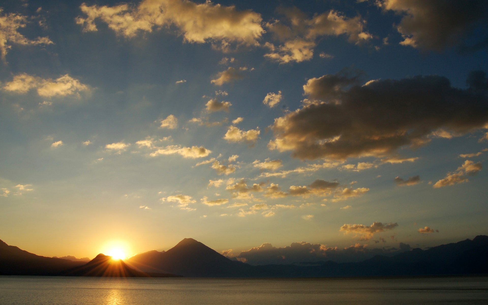 ansicht natur landschaft berge himmel sonnenuntergang sonne wolken himmel