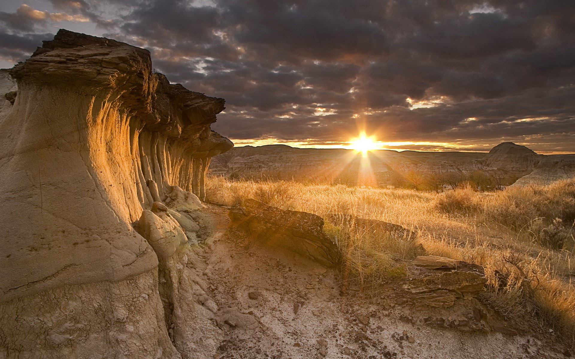 rocce tramonto nuvole