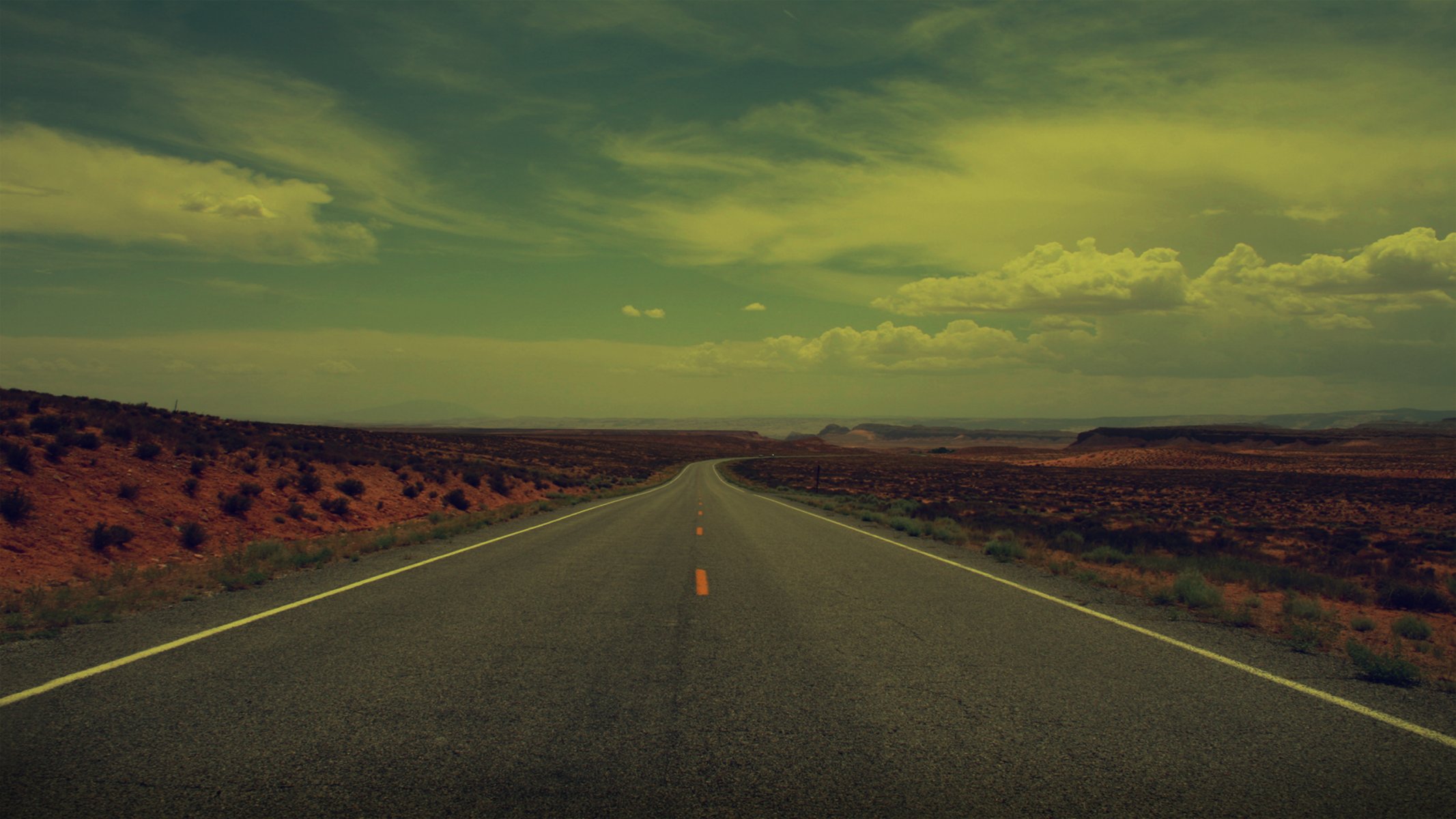 strada svolta deserto spine cielo