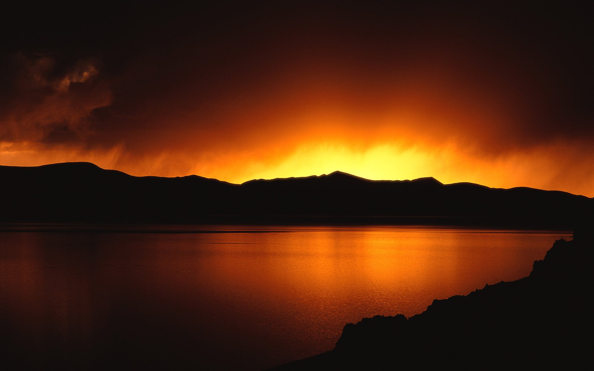 sonnenuntergang landschaft ansicht abend himmel berge wasser ozean meer see sea river sonnenuntergang