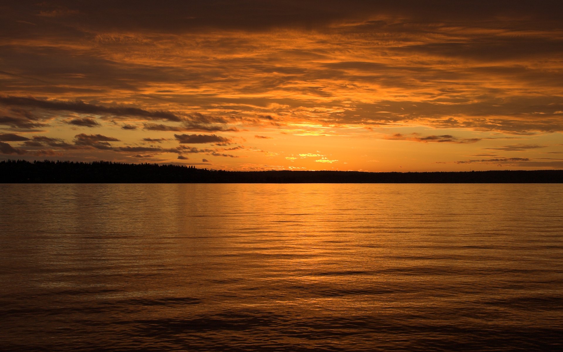 night sunset sea water