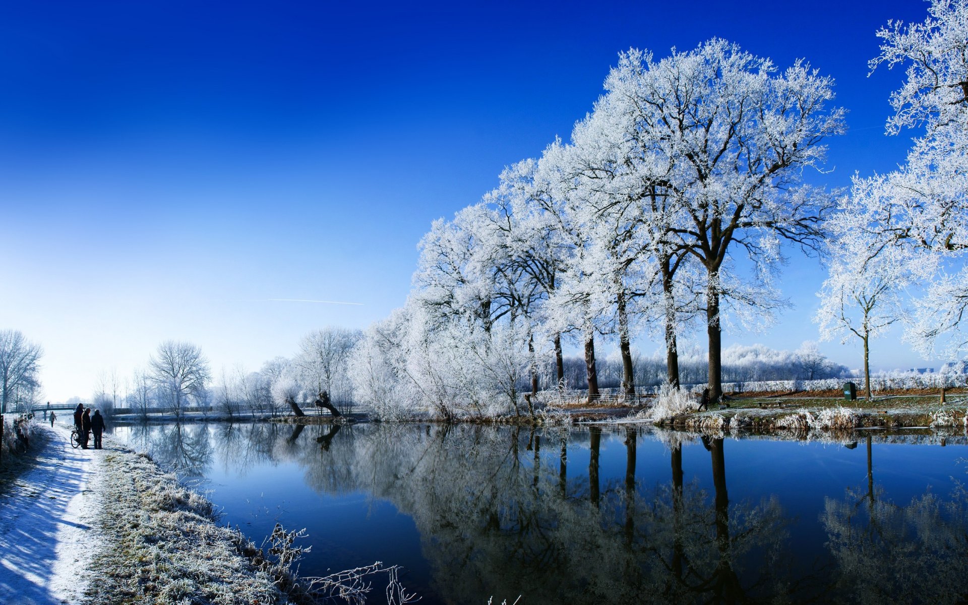 inverno neve persone fiume natura