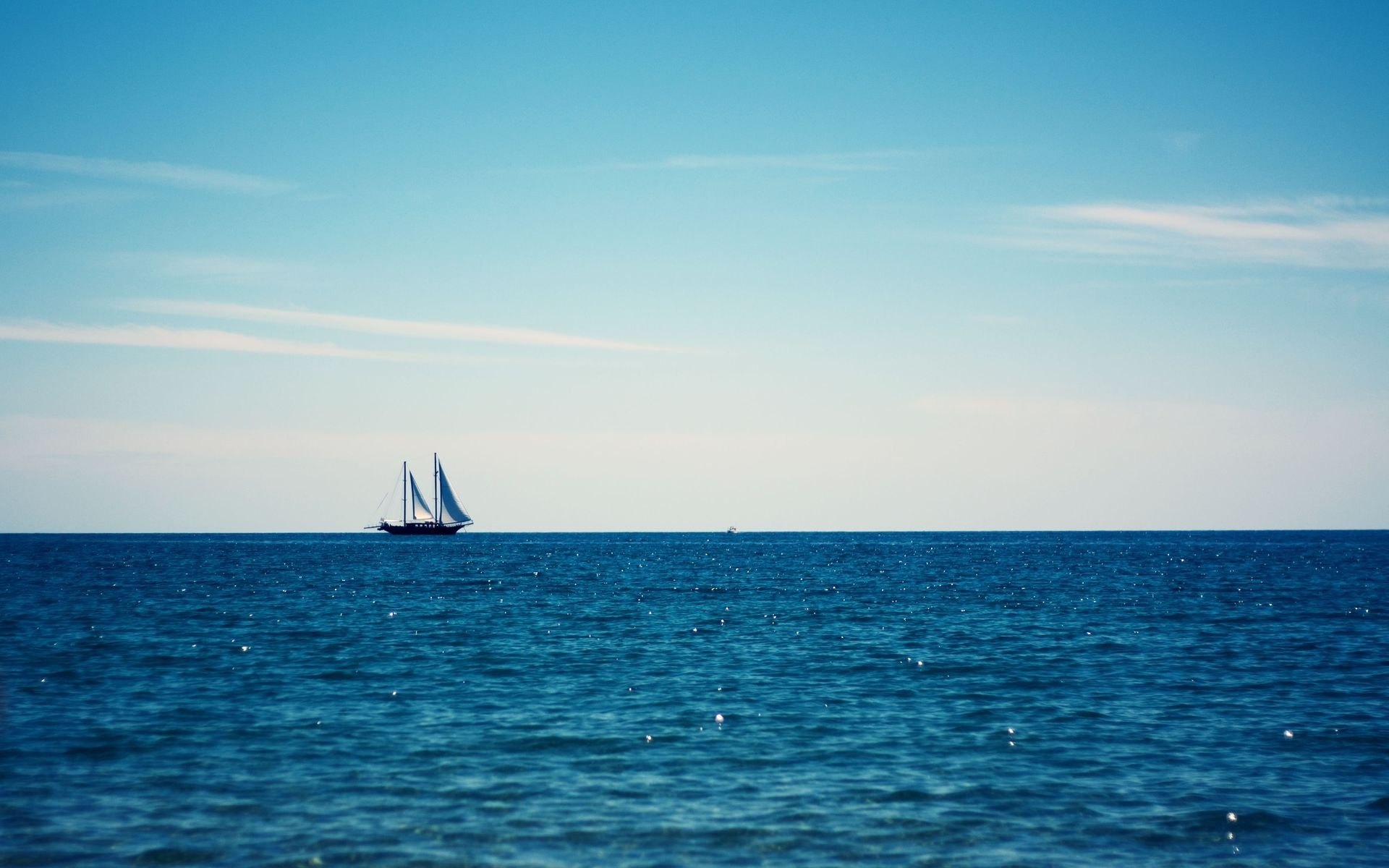 blue sea summer sky yacht horizon