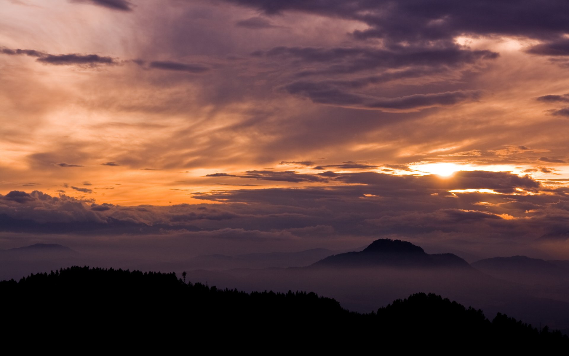 abend berge landschaft wolken blick natur