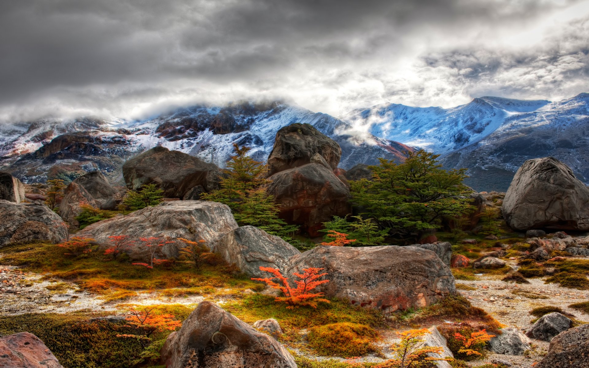 landschaft steine natur wolken felsen