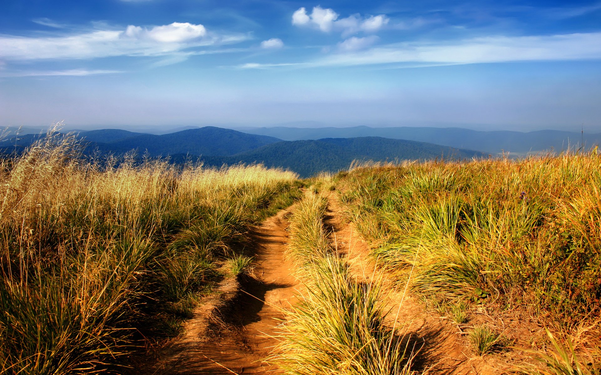 cielo montagne erba paesaggio strada pendii colline paesaggi natura