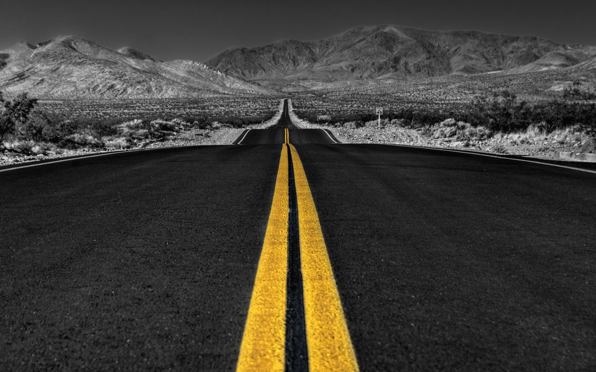 landscape road line asphalt sky horizon