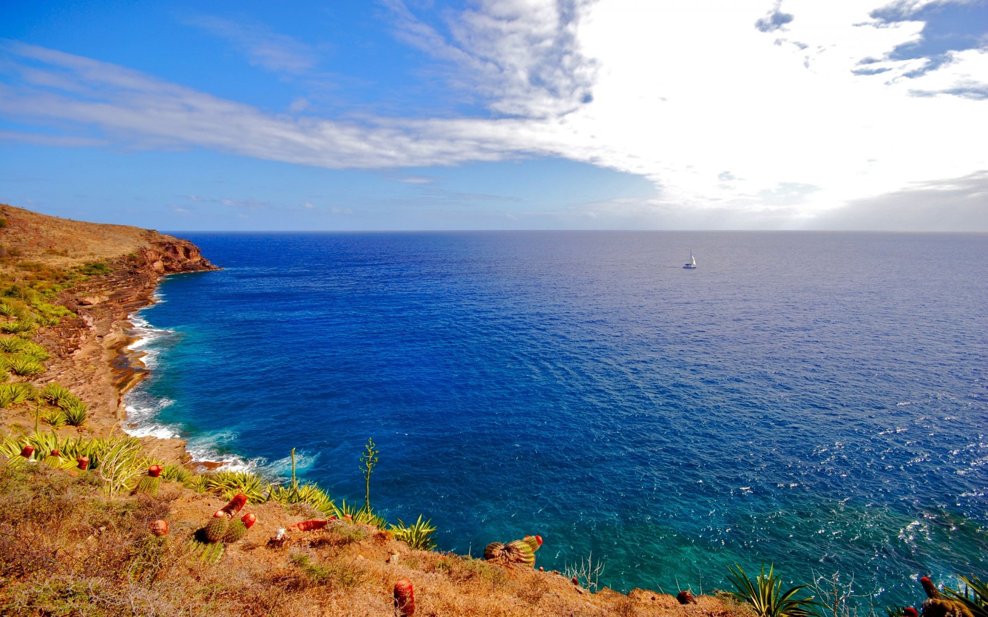 rocce riva mare cielo