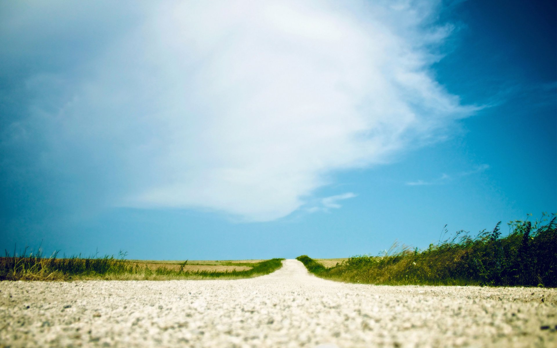 road summer sky