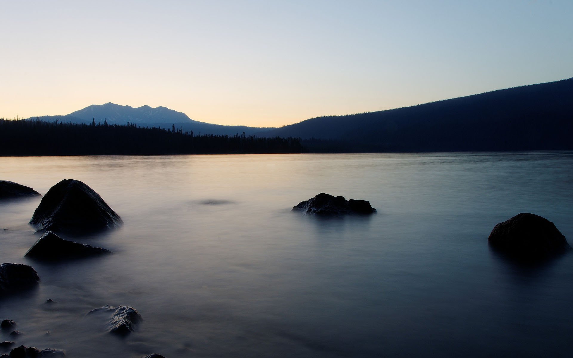 lago pietre foresta