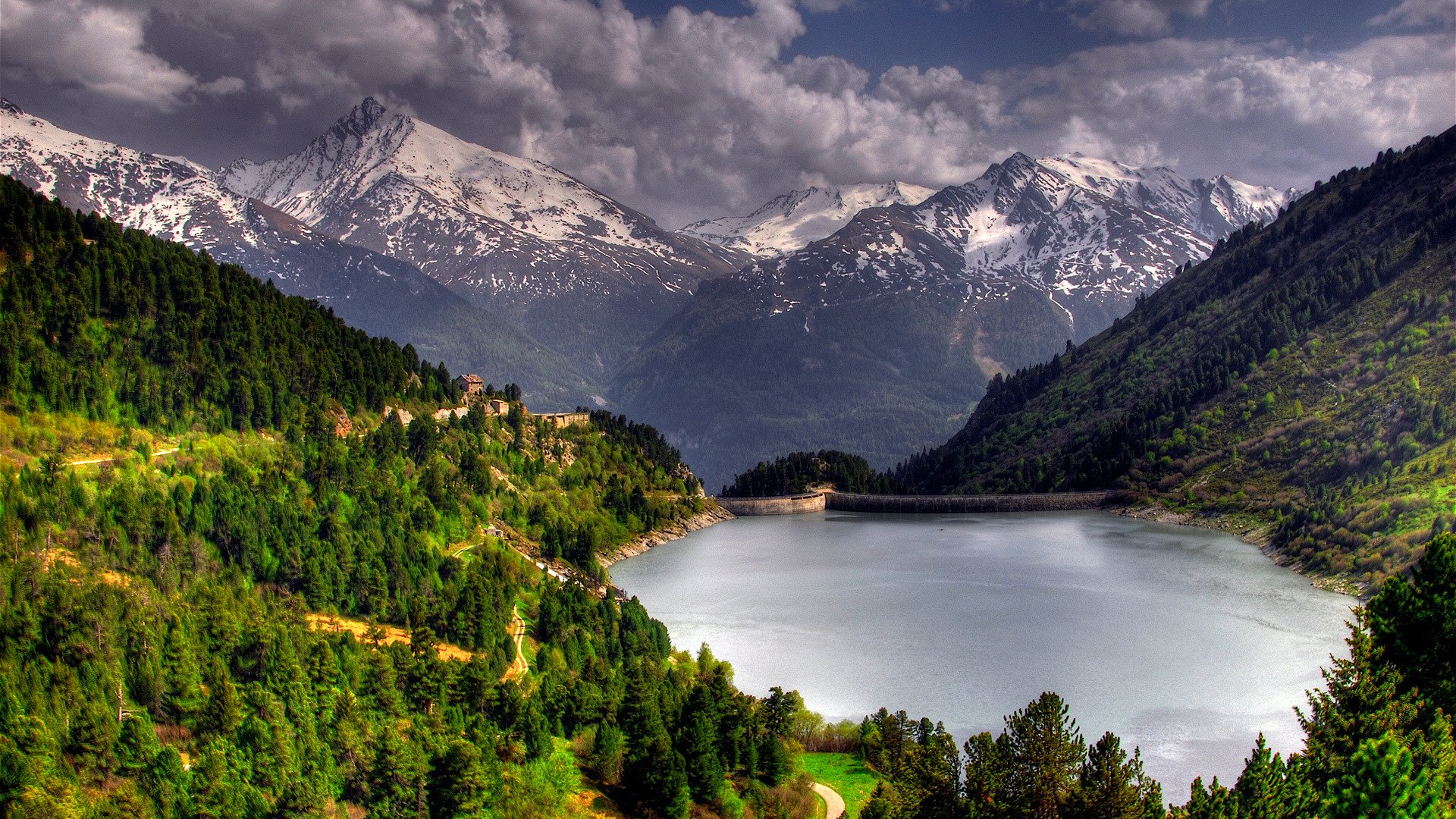 landscape forests trees lake nature mountain