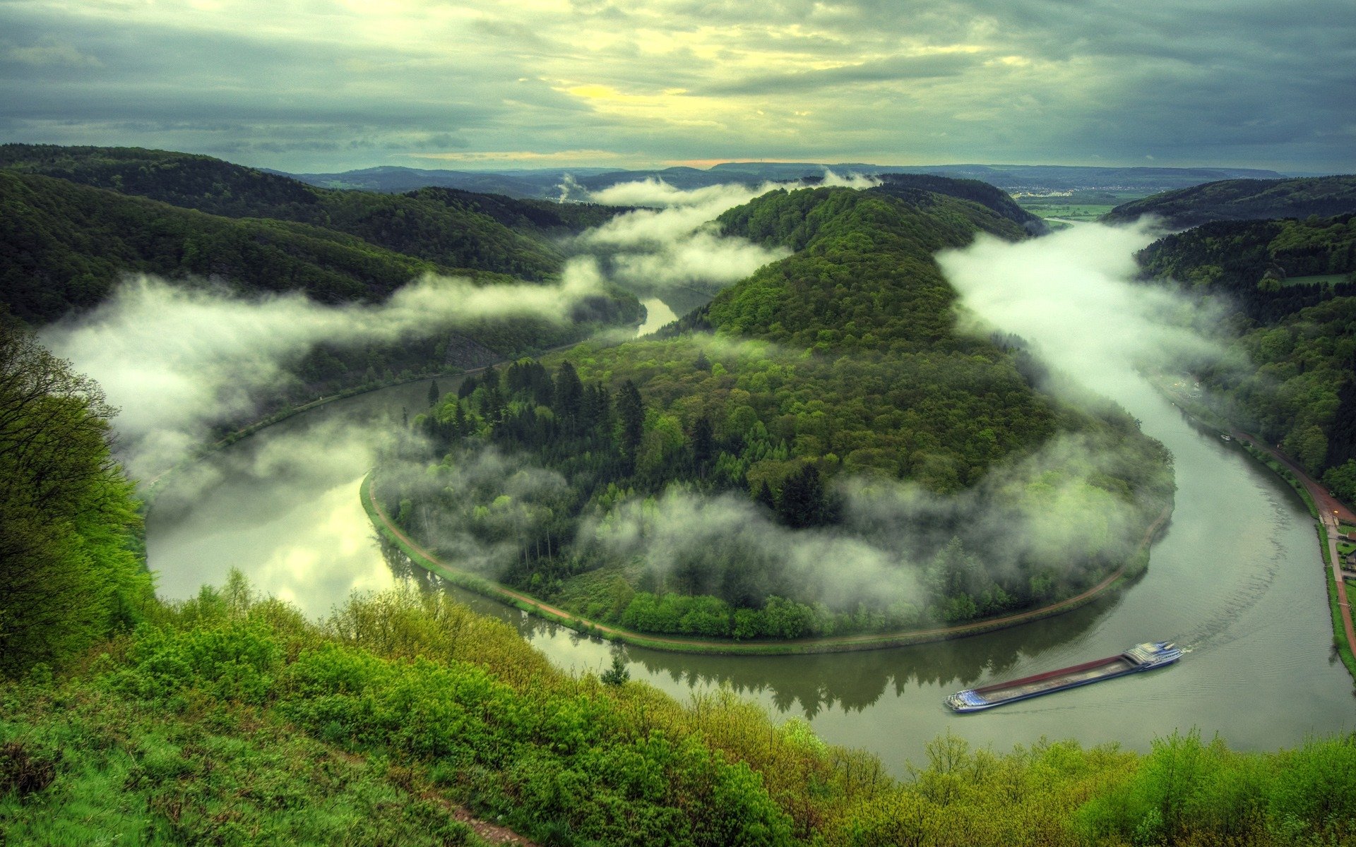 aarschleife paysage navire rivière