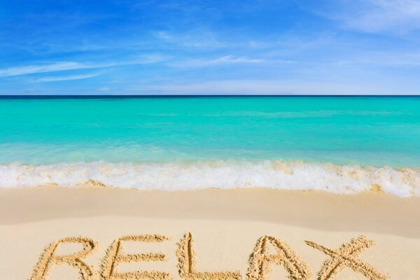 Inscription relax sur la plage de l océan