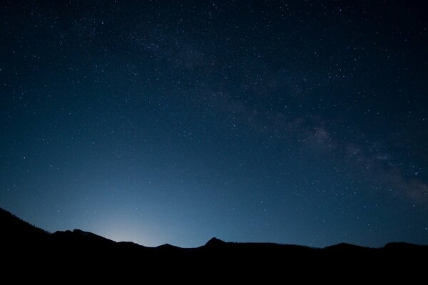 Night landscape in dark mountains