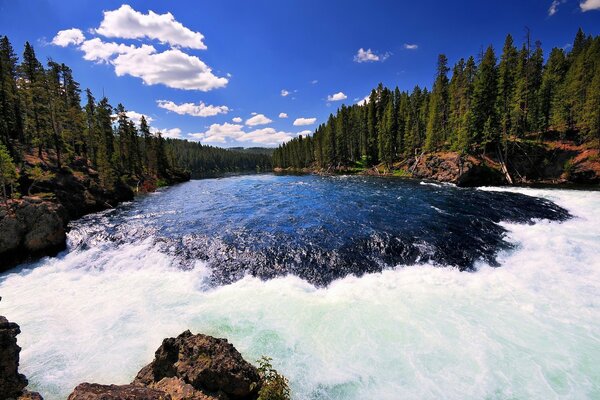 Rapides de la rivière dans le parc National de Yellowstone