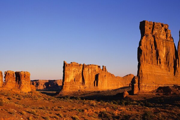 Desert cliffs and blue sky