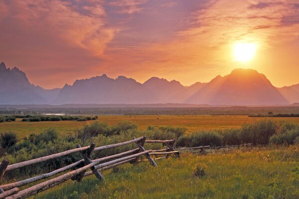 Beautiful landscape at sunset