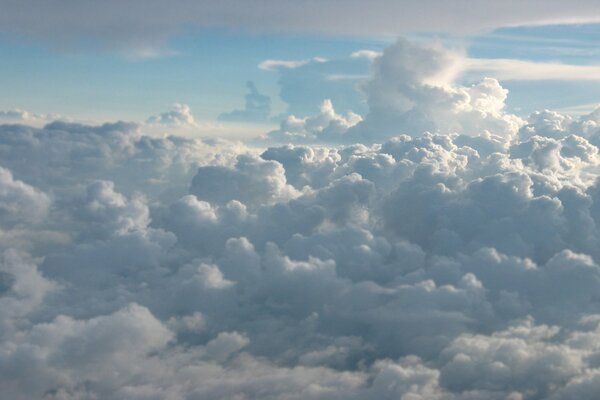 Air clouds in the blue sky