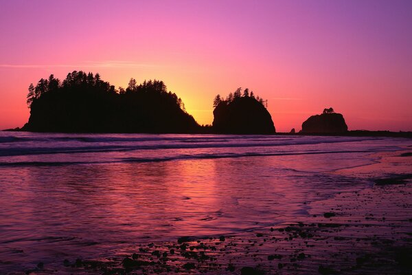 The seashore in the evening