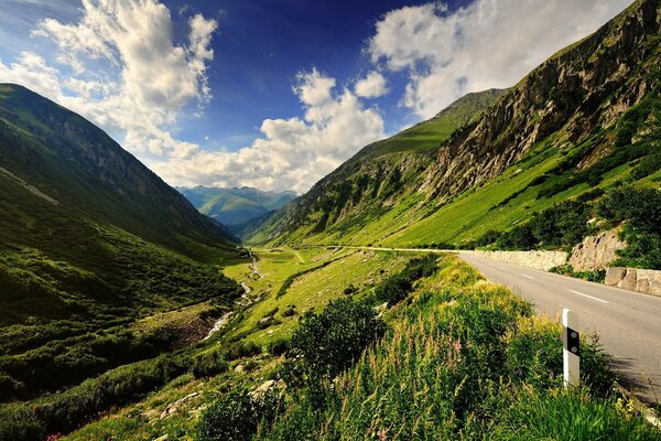 A mountain road stretching into the distance