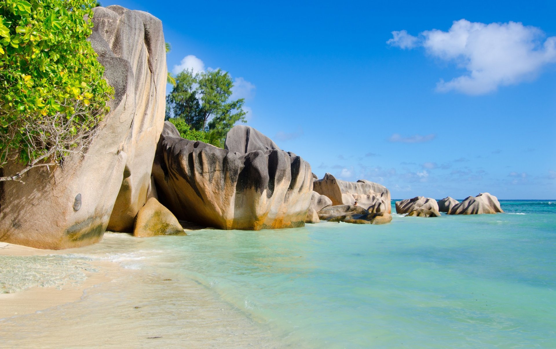 tropics nature landscape sea rocks trees rock