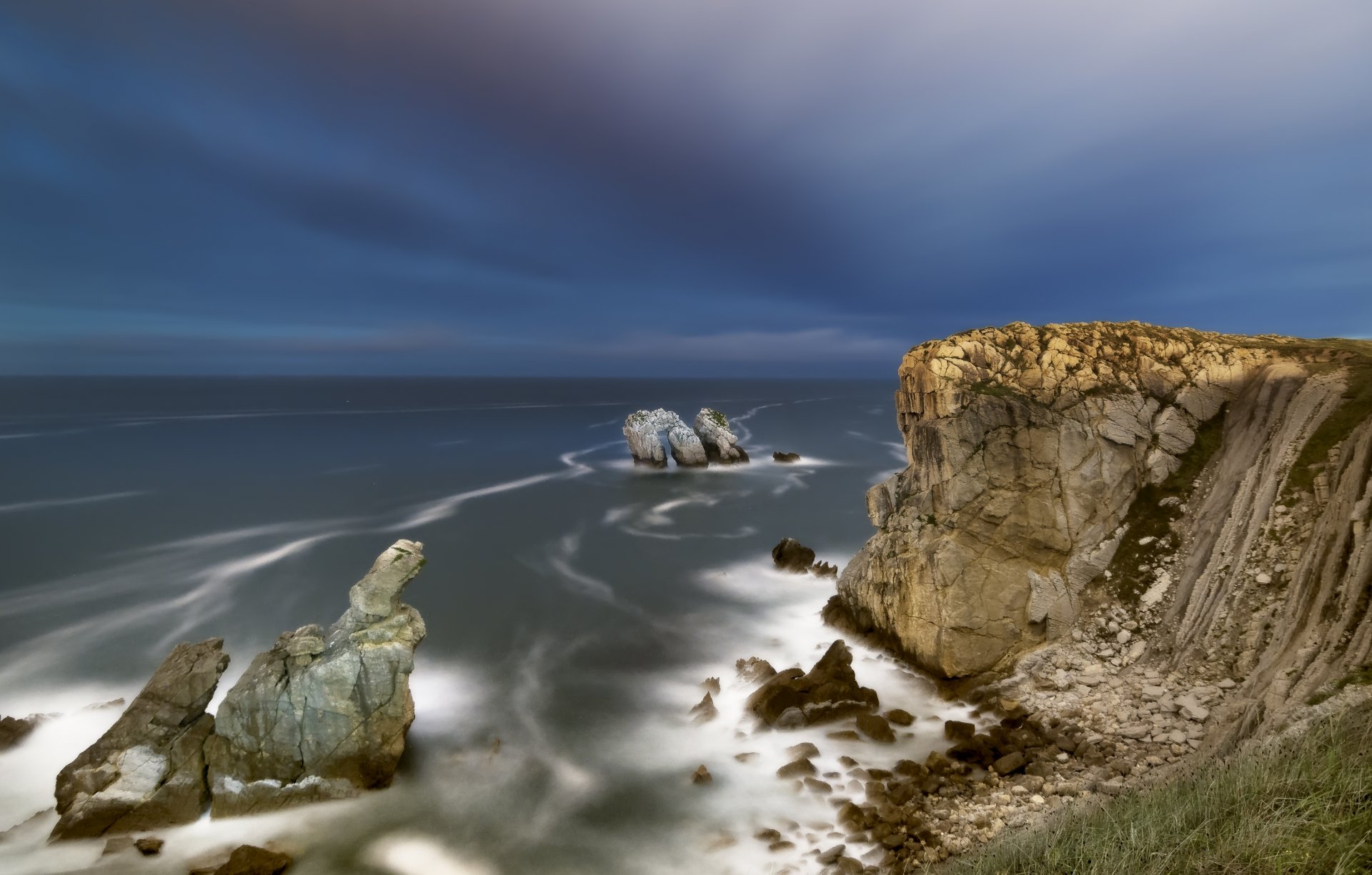 felsen ozean landschaft horizont klippe steine