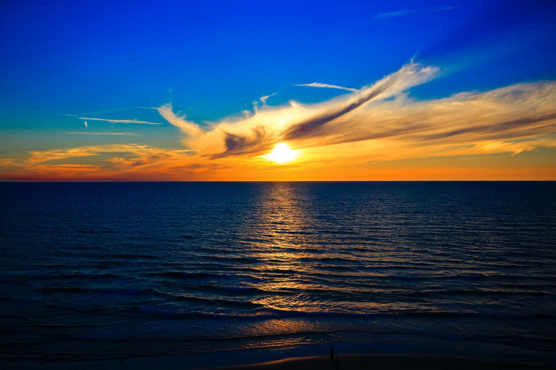cielo nuvole sole tramonto mare orizzonte