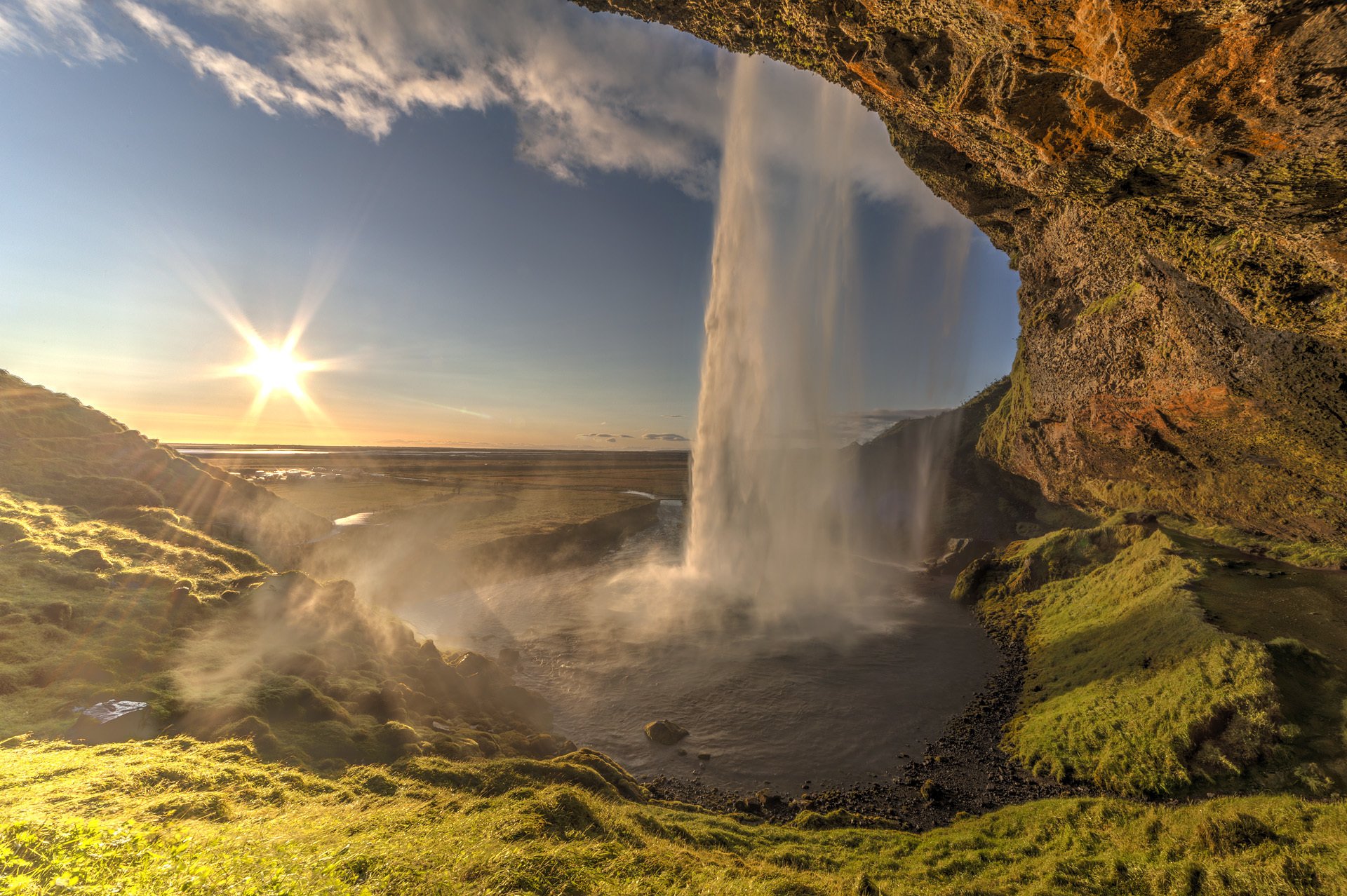 roca cascada lago sol