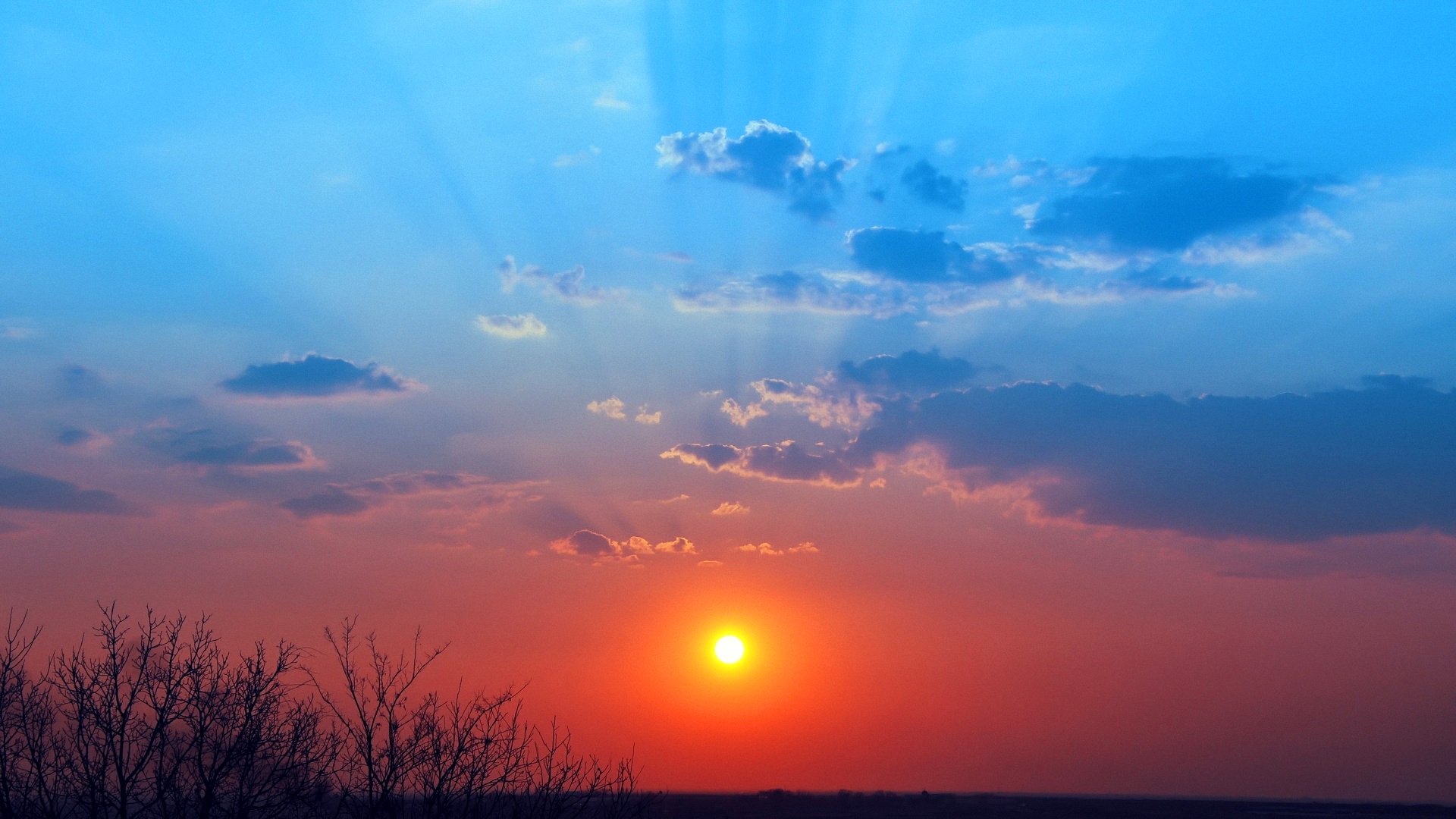 himmel wolken sonne sonnenuntergang strahlen horizont