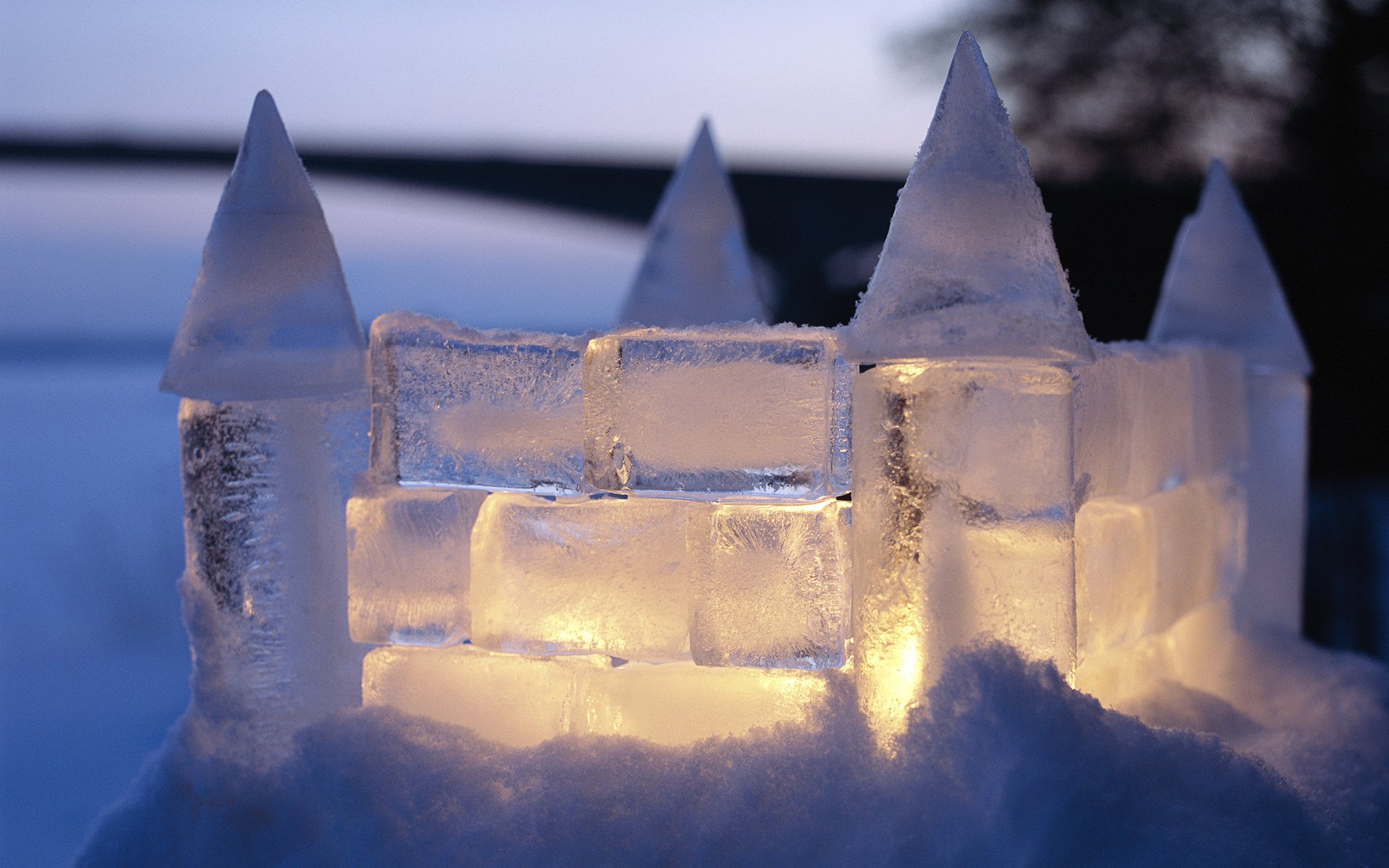 ice castle snow outdoor wallpaper