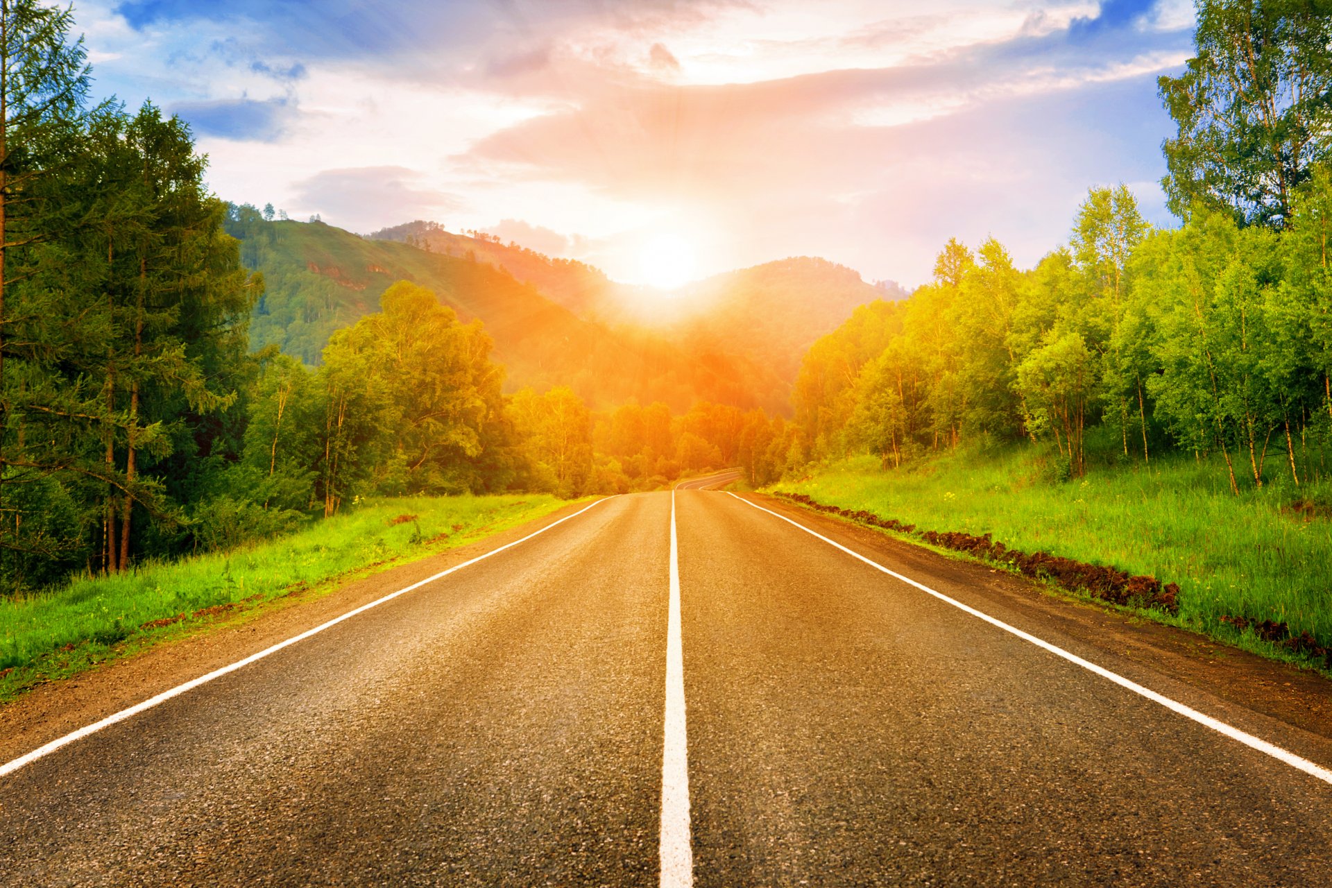 dawn road sun