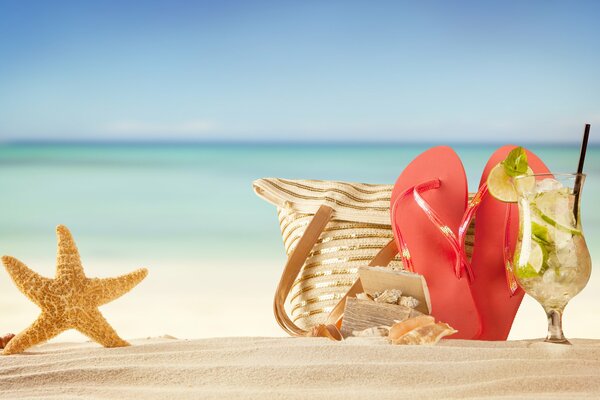 Vacaciones de verano en la playa del mar
