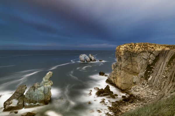 Cliff at mroy with blue sky