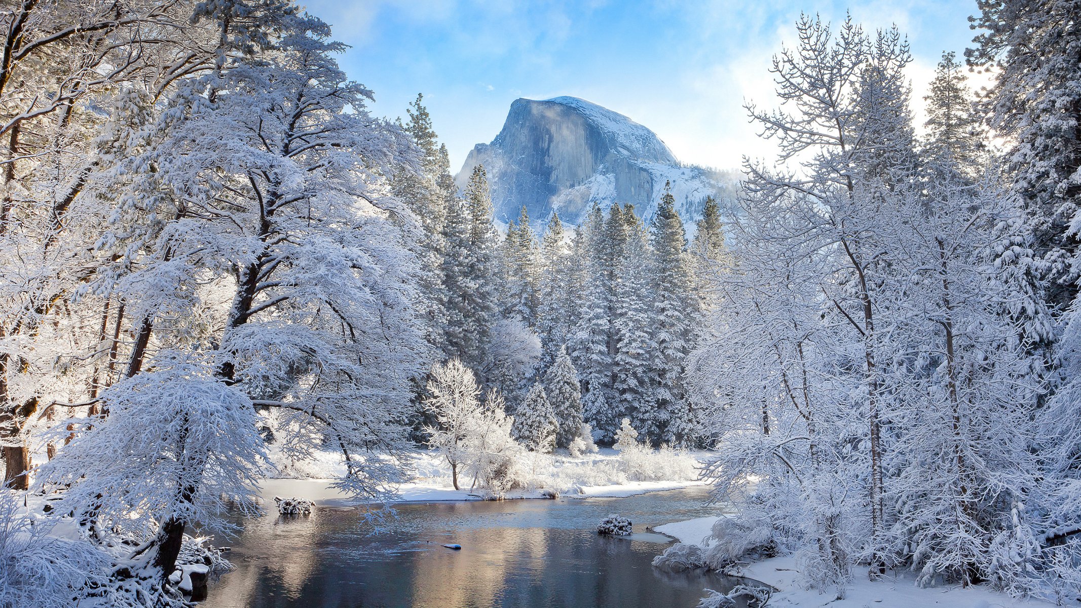 ky mountain winter river tree snow