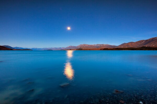 Endless sky over the lake