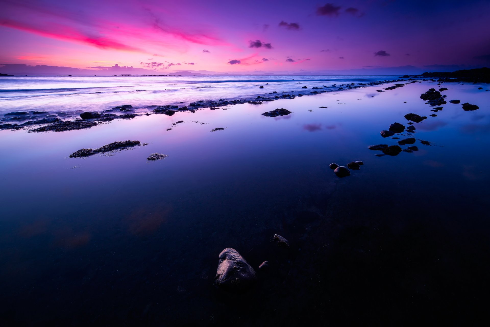 líneas mar olas amanecer