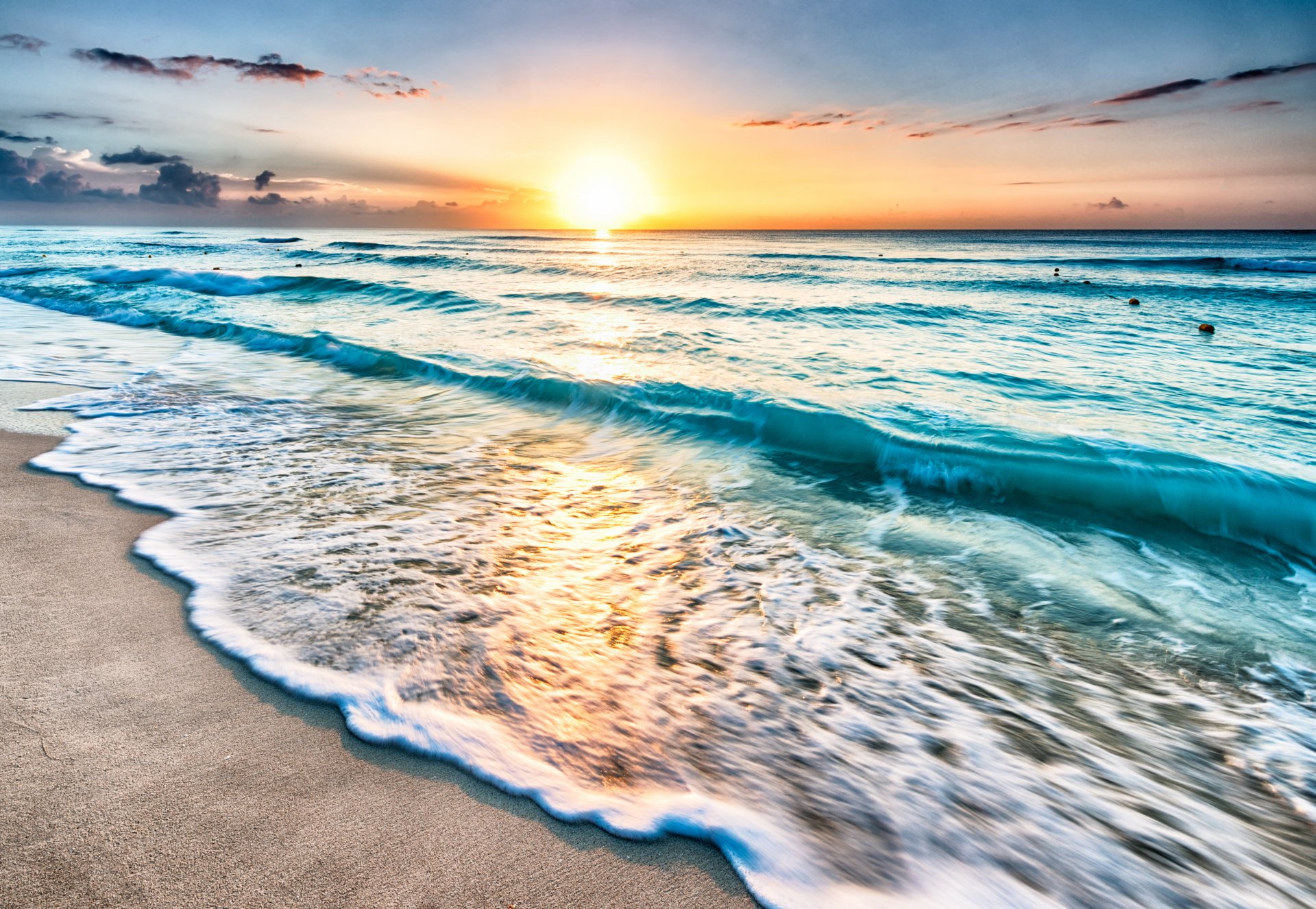 landscape sunset beach sand sea shore